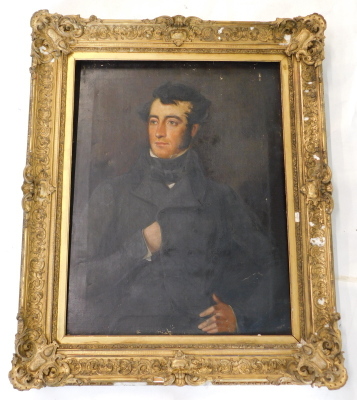 19thC School. Portrait of a Gentleman, oil on canvas, 93cm x 72cm. - 2