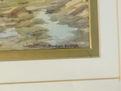 Douglas Houzen Pinder (1886-1949). Trethellan Footbridge, watercolour, signed and titled, 23cm x 43cm. - 3