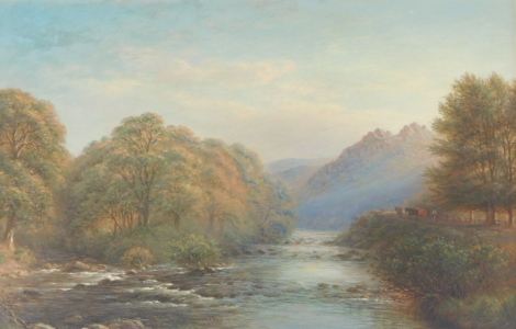 Frederick Foot (19thC). On the Dar, Devon, oil on canvas, signed, titled and dated 1881 verso, 34cm x 52cm.