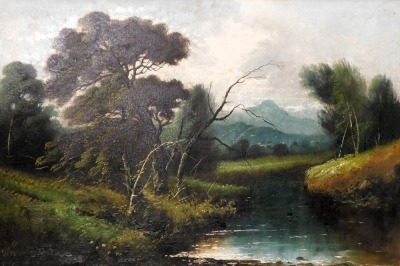 19thC British School. River landscape, oil on canvas - pair, 49cm x 74cm. - 3