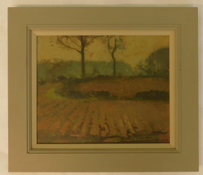 Herbert Rollett (1872-1932). Landscape, oil on board, signed, 24cm x 29.5cm. - 2