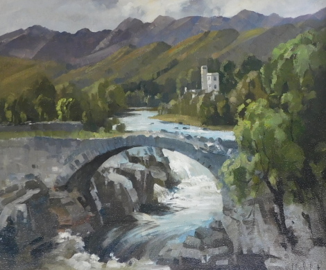 John Samuel Loxton (1903-1969/71). Old Bridge, Invermoriston, Scotland, oil on board, signed, 50cm x 59cm.