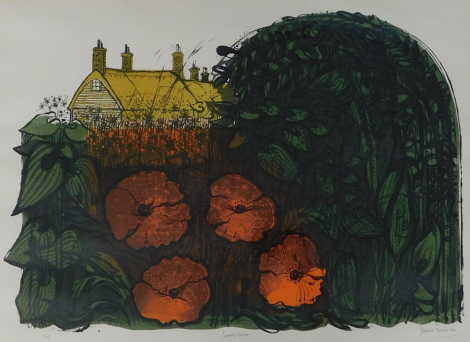 Robert Taverner (1920-2004). The Country Garden, artist signed limited edition coloured print, 17/25, 48cm x 65cm.