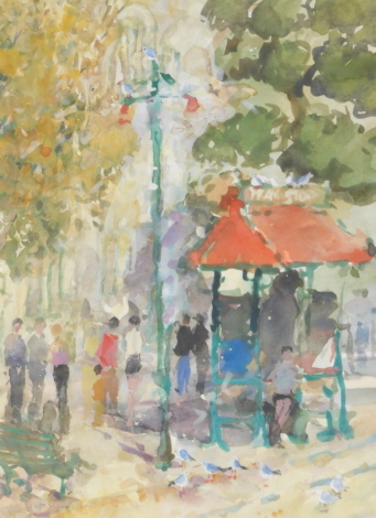 Malcolm Mason (20thC). Park scene, watercolour, signed and dated (20)04, 24cm x 18cm. Label verso Gadsby's Fine Art.