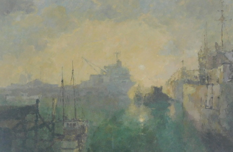 Malcolm Mason (20thC). Harbour scene, oil on canvas (laid on board), signed and dated (20)04, 29cm x 41cm. Label verso Gadsby's Fine Art.