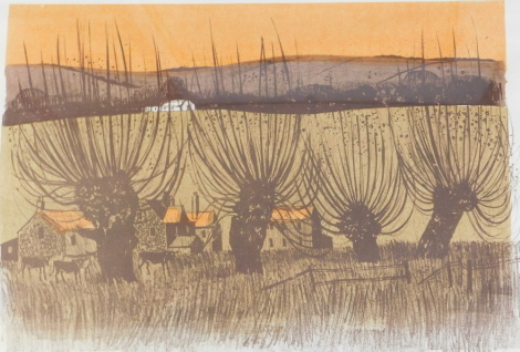 Robert Taverner. Four Willows and Dams, artist signed limited edition colour lithograph, 30/75, 44cm x 63cm.