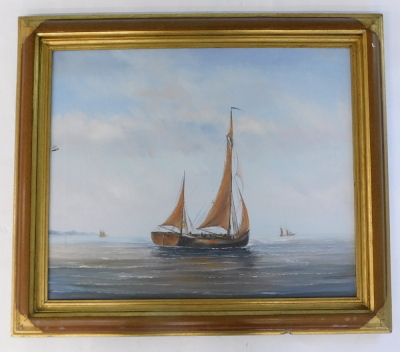 Peter Ridgeway (20thC School). Fishing boat, oil on canvas, signed, 49.5cm x 59.5cm. - 2