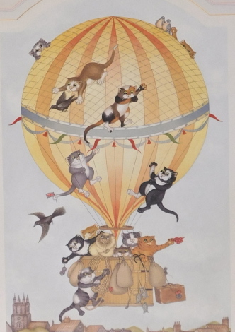 Linda Jane Smith (b.1962). Up Up and Away, artist signed, titled limited edition coloured print, 254/500, 50cm x 33cm.