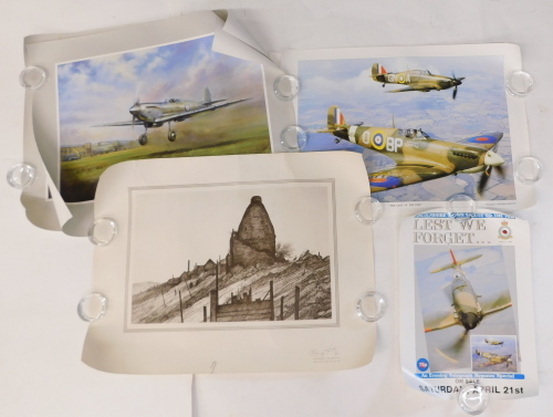 After Richard Winslade. The Last of the Few, coloured print, plus others (Qty).