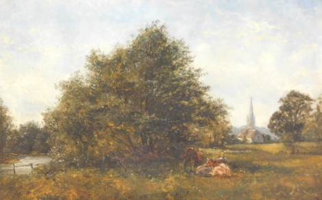 19thC British School. Sherbourne Warwick, oil on canvas, titled and dated verso, 21.5cm x 34cm.