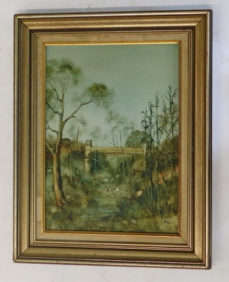 P.V. Bernard. Vaucluse Bridge, oil on board, signed, 44cm x 31cm. - 2