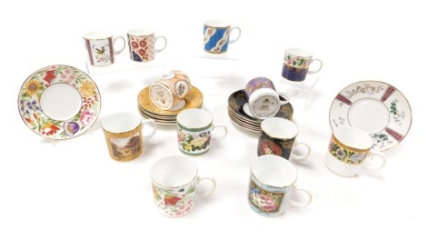 The Coalport Museum Historic Coffee Cup Collection, limited edition 1712/15000, for Compton and Woodhouse, comprising twelve coffee cans and saucers.