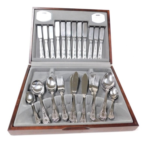 A Viners Kings Royale plated canteen of cutlery, forty four pieces, six place settings, cased.