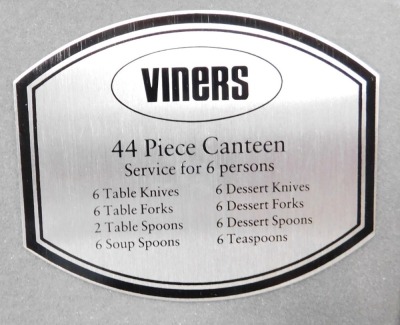 A Viners Kings Royale plated canteen of cutlery, forty four pieces, six place settings, cased. - 2