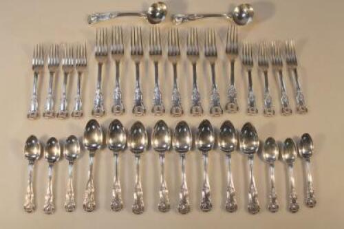 A quantity of 19thC silver Kings pattern