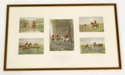 After Edward Algernon Douglas (British, 1850-1920). Hunting Incident, five image print, published by Arthur Ackermann, London 1899, 38.5cm x 66cm. - 2