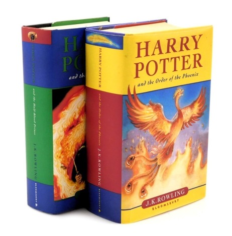 Rowling (J K). Harry Potter and the Order of the Phoenix, Harry Potter and the Half-Blood Prince, first editions, hardback, published by Bloomsbury 2003 and 2005.