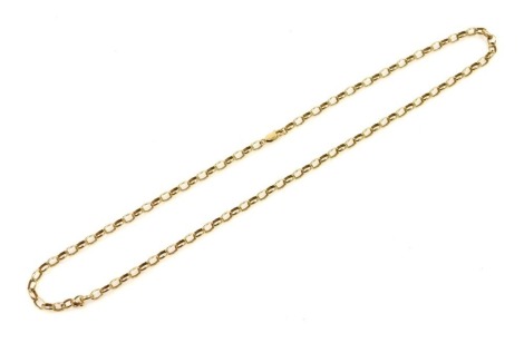 A 9ct gold belcher link neck chain, on a lobster claw clasp, 15.0g.