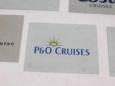 Five cruise line glass plaques, comprising Princess, Carnival Cruise Line, Costa Cruises, P&O Cruises, and Cunard, 40.5cm x 50.5cm. - 2