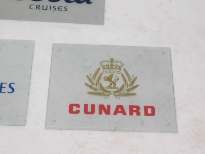 Five cruise line glass plaques, comprising Princess, Carnival Cruise Line, Costa Cruises, P&O Cruises, and Cunard, 40.5cm x 50.5cm. - 3