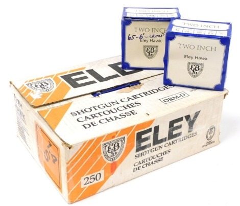 By Tender. Ten boxes of Eley Hawk Two Inch 12 bore shotgun cartridges NB. A current valid Shotgun Certificate is required to view or purchase this lot. Tender bids must be submitted via the online bidding platform by 12 noon Wednesday 29th May