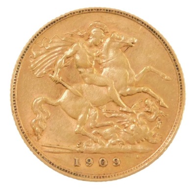 An Edward VII half gold sovereign, dated 1909, 4.0g. - 2