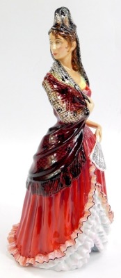 A Royal Doulton porcelain figure modelled as Mantilla, HN3192, limited edition number 94, with certificate. - 2