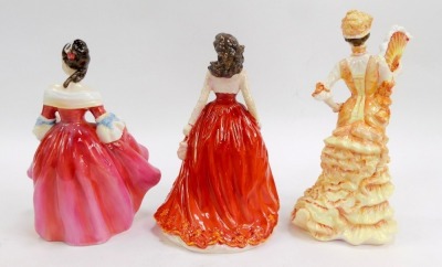 Three Royal Doulton porcelain figures, modelled as Special Occasion HN4100, Southern Belle HN2229, and Le Ball inspired by a painting by Tissot, limited edition number 1968/5000. - 2