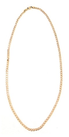 A 9ct gold flattened curb rose gold neck chain, 60cm long, 17.3g.