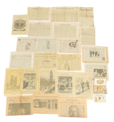 A group of 19th and 20thC papers, gazettes, Brooke Bond Tea cards, relating to Royal events, etc. (2 boxes)