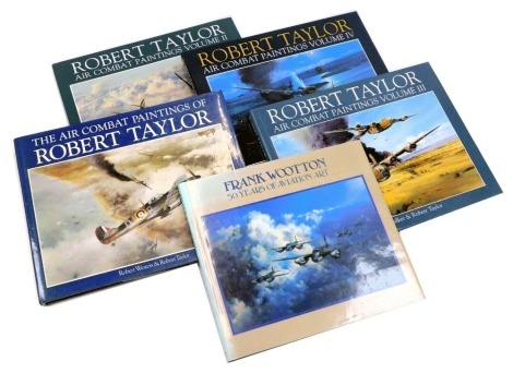 Aviation related books, comprising Taylor (Robert). Air Combat Paintings, vols 1 - 5, hardback. (5)