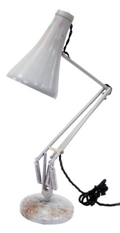 A grey Anglepoise desk lamp by Herbert Terry & Sons Ltd Redditch, 91cm high when fully extended.