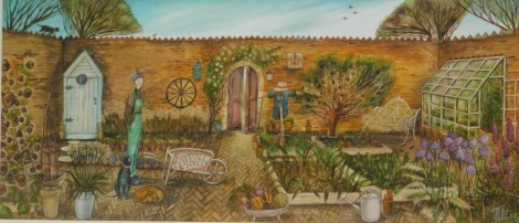 Joe Ramm (20thC School). The Walled Garden, limited edition artist proof, No 45/195, 30cm x 70cm, framed and glazed.