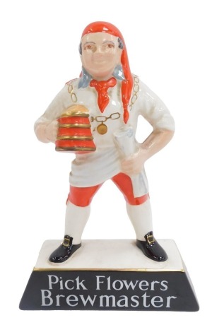 A Carlton ware Brewmaster advertising figure, printed Pick Flowers Brewmaster to base, 24cm high.