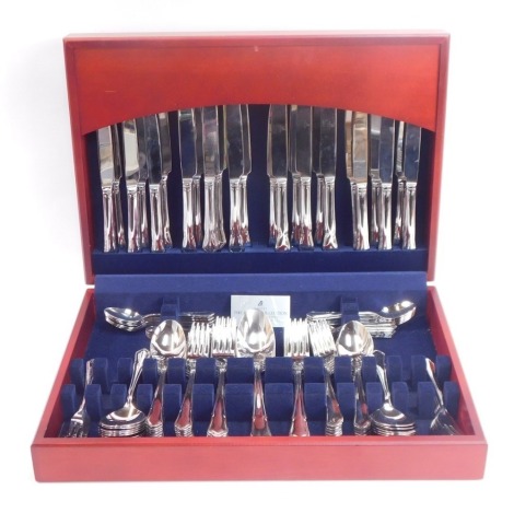 A Viners stainless steel canteen of cutlery, cased.