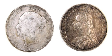 Two Victoria half crowns, 1887 and 1885, 30g.