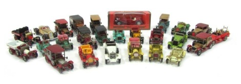 A group of Matchbox Models of Yesteryear vintage cars, mainly unboxed. (1 tray)