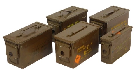 Four H83 Arc II ammo boxes, and an H84 MkI ammo box. (5)