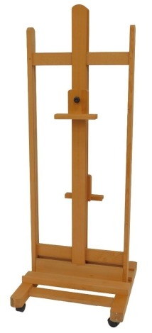 A beech framed adjustable easel.