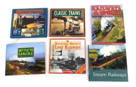 Steam and locomotive related books, including McGarrett (Colin), The Worlds Great Railway Journies, British Locomotives of 20th Century, Railways of the World, etc. (2 shelves)