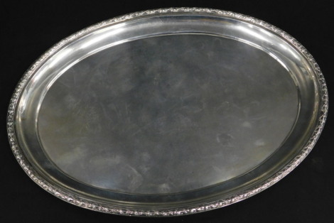 A German white metal oval tray