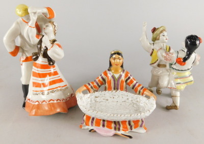 Three Russian porcelain figures