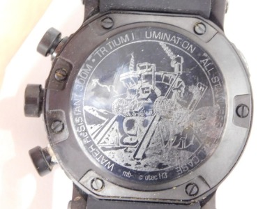 A Vostok Europe Lunokhod 2 gent's wristwatch, with interchangeable strap, in grey glow in the dark finish, in travel case, the dial 5cm diameter. - 3