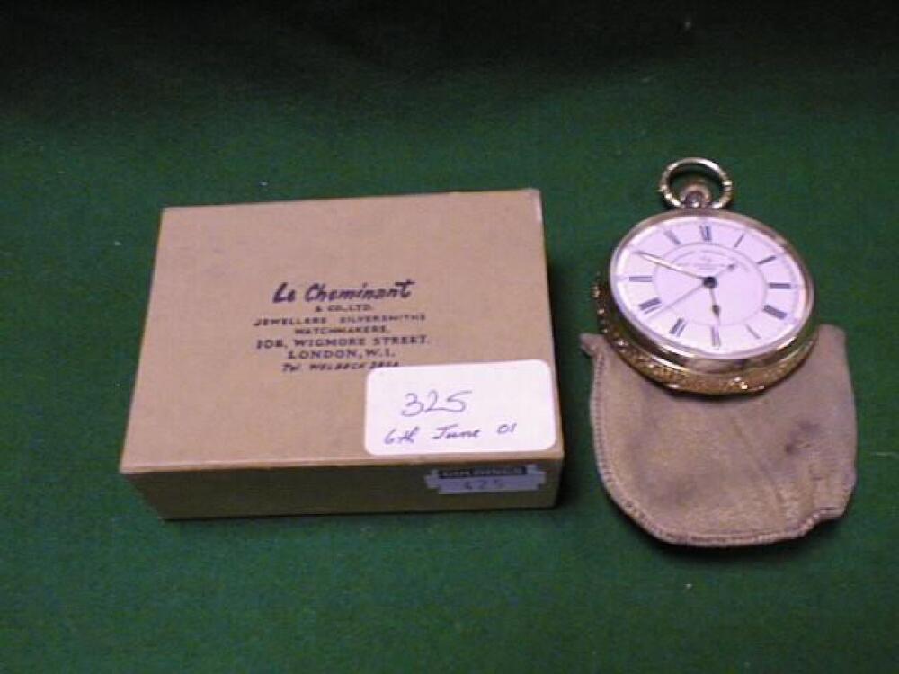 An 18ct gold open faced Pocket Watch by Thomas Russell Son