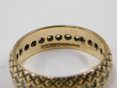 A 9ct gold eternity ring, set with CZ stones, maker D&BS, Birmingham 1972, ring size P, 3.5g all in. (AF) - 2