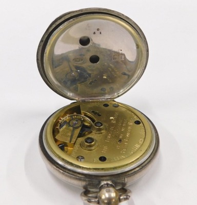 A 19thC silver pocket watch, for HW Benson of London, with white enamel Roman numeric dial, silvered hands and seconds dial, with engine engraved case with a vacant cartouche, by Victor Kullberg, Birmingham 1901, key wind, 125.3g all in, boxed. - 3