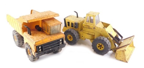 A Tonka hydraulic dumper truck and a Tonka excavator. (2, AF)