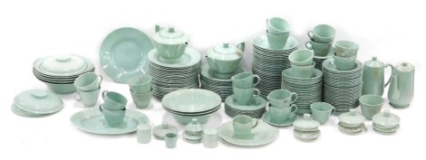 A quantity of Woods ware Beryl pattern tea and dinner ware, with green glaze,