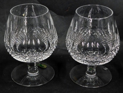 A pair of Waterford crystal Colleen pattern brandy balloons, in fitted case.