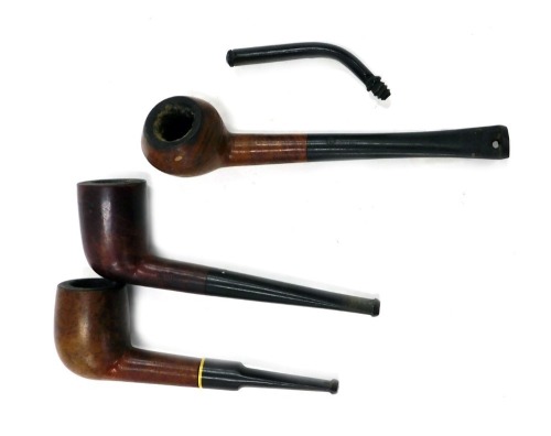 Three various pipes, comprising real briar to include Barlings, etc.